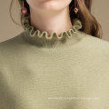 Wholesale Clothing 100% Australia Merino Wool Turtleneck Ladies Cable Knit Sweater